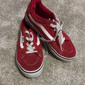 Vans Kids Red and White Sneakers